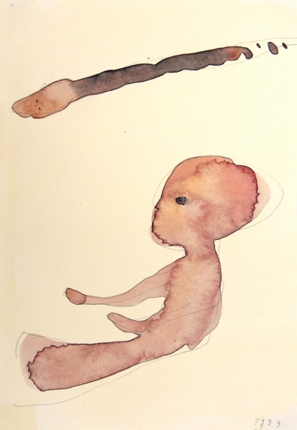 untitled, 1999; Aquarell, Bleistift auf Papier / watercolor, pencil on paper, 25,6 x 17,3 cm