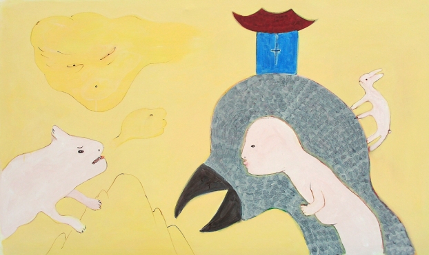 Meeting, 2012, Acryl auf Nessel / acrylic on canvas, 97 x 162 cm