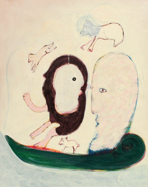 in the boat, 2012, Acryl auf Nessel / acrylic on canvas, 91 x 72,5 cm