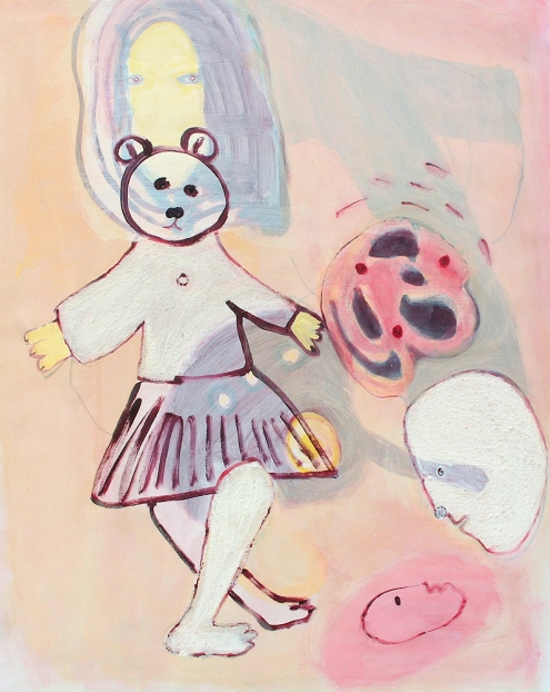 silent game (Stilles Spiel), 2012, Acryl, Wachs auf Nessel / acrylic, wax on canvas, 91 x 72,5 cm