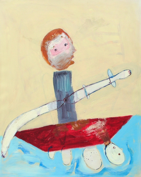 Rower (Ruderer), 2012, Acryl auf Nessel / acrylic on canvas, 91 x 72,5 cm