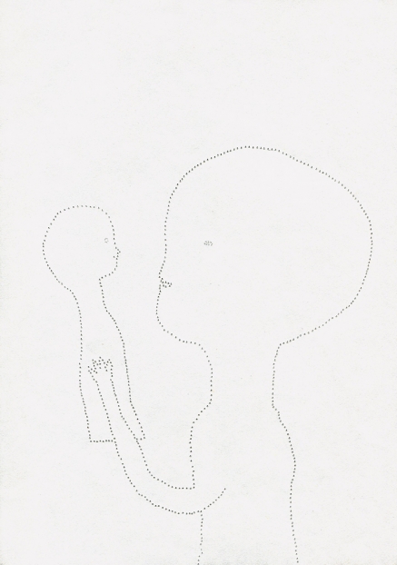 untitled, 1994; Papier, Perforierung mit Nadel / paper, perforated with needle, 29,4 x 21 cm