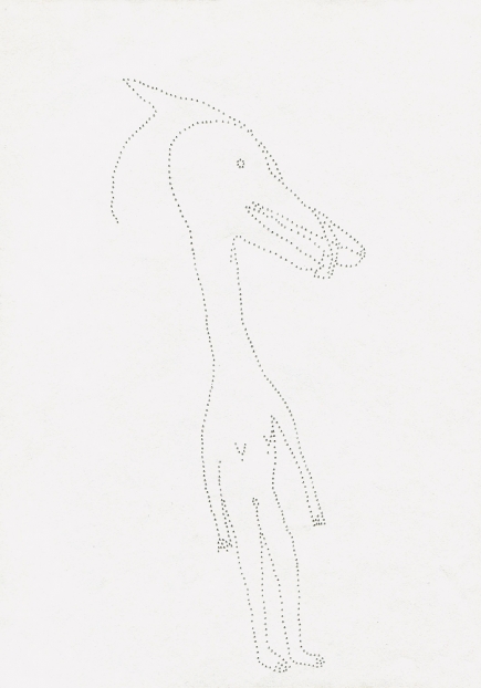 untitled, 1994; Papier, Perforierung mit Nadel / paper, perforated with needle, 29,4 x 21 cm