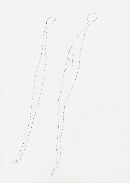 untitled, 1994; Papier, Perforierung mit Nadel / paper, perforated with needle, 29,4 x 21 cm