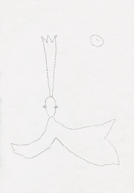 untitled, 1994; Papier, Perforierung mit Nadel / paper, perforated with needle, 29,4 x 21 cm