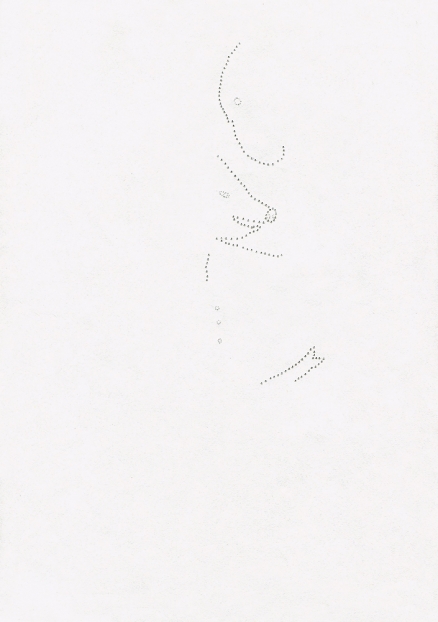 untitled, 1994; Papier, Perforierung mit Nadel / paper, perforated with needle, 29,4 x 21 cm