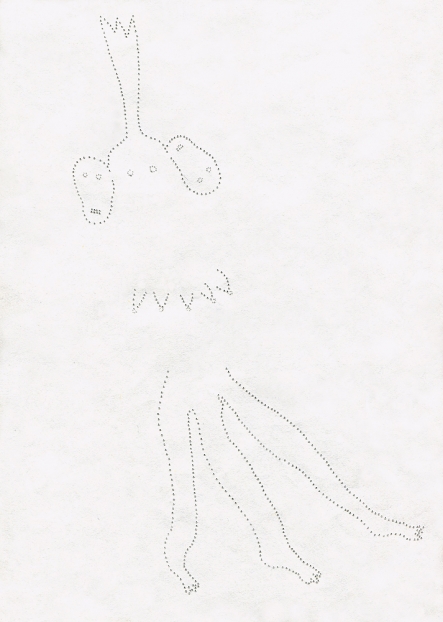 untitled, 1994; Papier, Perforierung mit Nadel / paper, perforated with needle, 29,4 x 21 cm