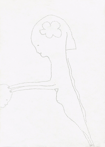untitled, 1994; Papier, Perforierung mit Nadel / paper, perforated with needle, 29,4 x 21 cm