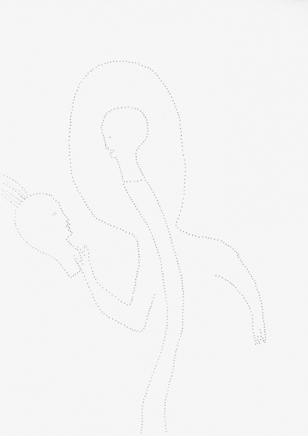 untitled, 1994; Papier, Perforierung mit Nadel / paper, perforated with needle, 29,4 x 21 cm