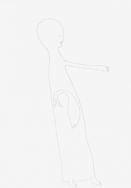 untitled, 1994; Papier, Perforierung mit Nadel / paper, perforated with needle, 29,4 x 21 cm