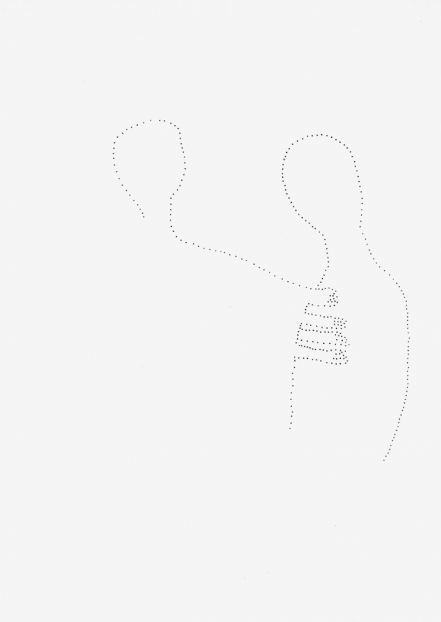 untitled, 1994; Papier, Perforierung mit Nadel / paper, perforated with needle, 29,4 x 21 cm