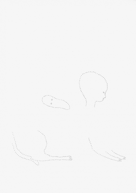 untitled, 1994; Papier, Perforierung mit Nadel / paper, perforated with needle, 29,4 x 21 cm