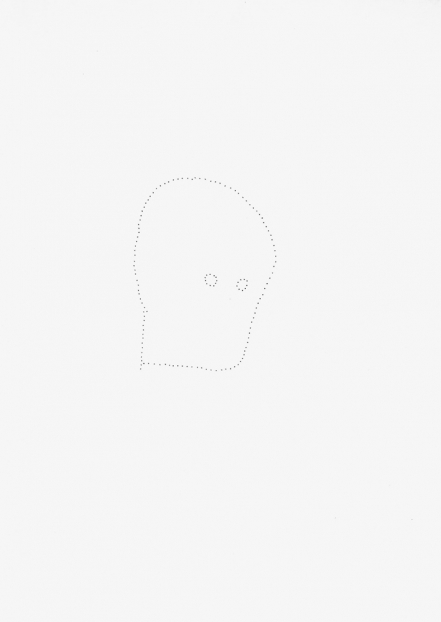 untitled, 1994; Papier, Perforierung mit Nadel / paper, perforated with needle, 29,4 x 21 cm