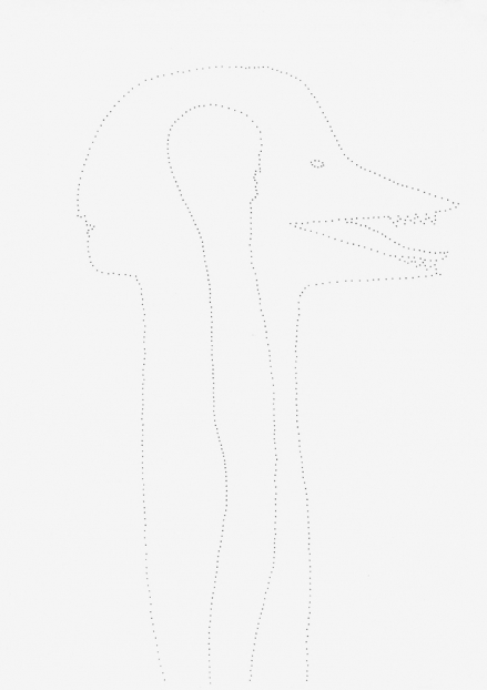 untitled, 1994; Papier, Perforierung mit Nadel / paper, perforated with needle, 29,4 x 21 cm
