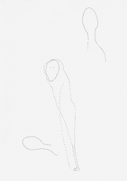 untitled, 1994; Papier, Perforierung mit Nadel / paper, perforated with needle, 29,4 x 21 cm