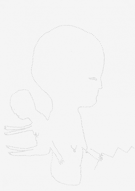 untitled, 1994; Papier, Perforierung mit Nadel / paper, perforated with needle, 29,4 x 21 cm