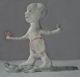 Reisende, 2014; Ton, Papier, Wachs, Acryl / paper-clay, wax, acrylic, 15 cm