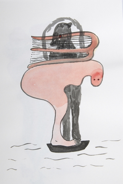 untitled, 2004; Tusche, Aquarell auf Papier / indian ink, watercolor on paper, 29,7 x 21 cm